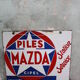 Double-sided enamel plate Piles Mazda Station service