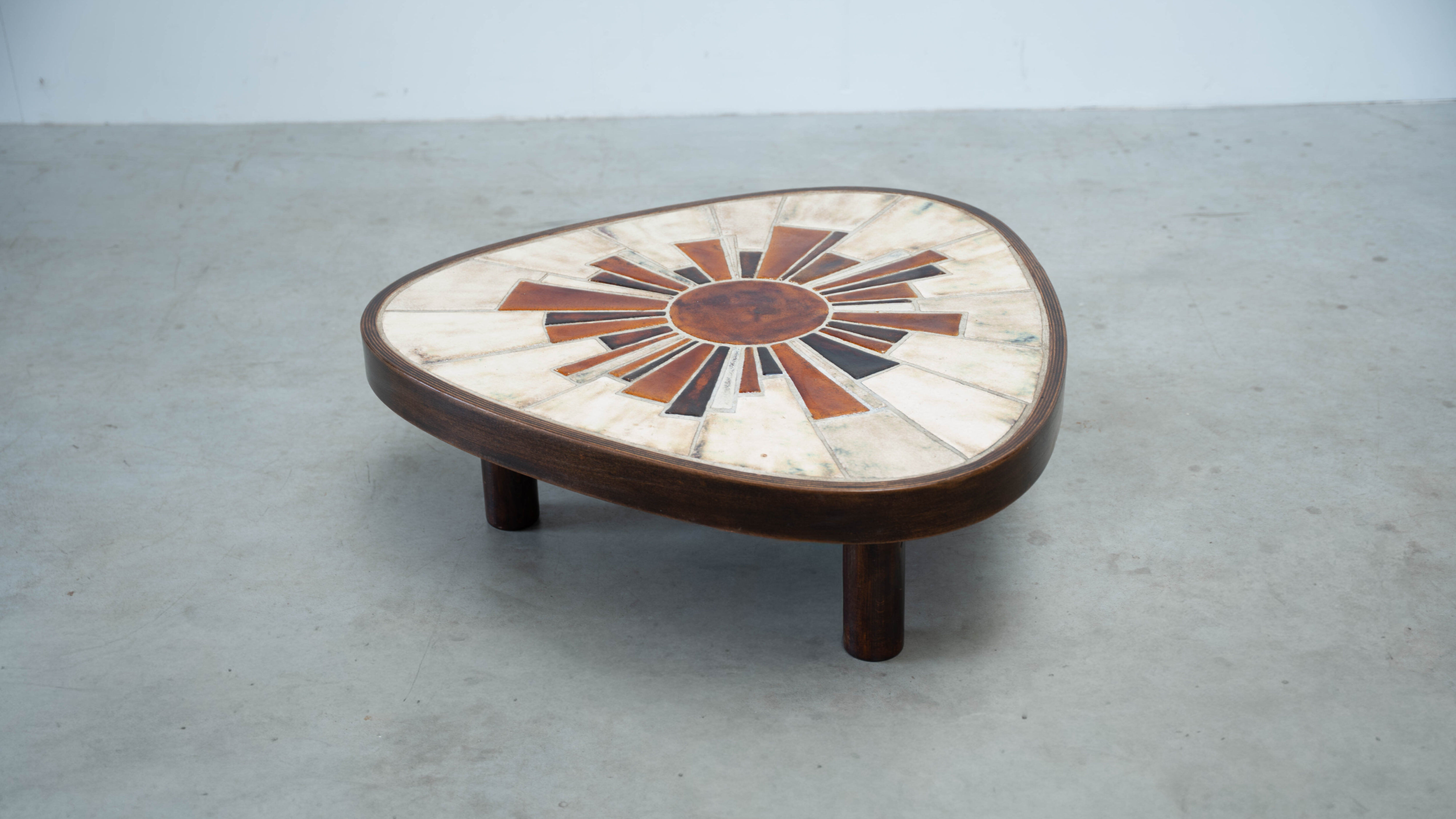 1970s French ceramic coffee table by Barrois for Vallauris