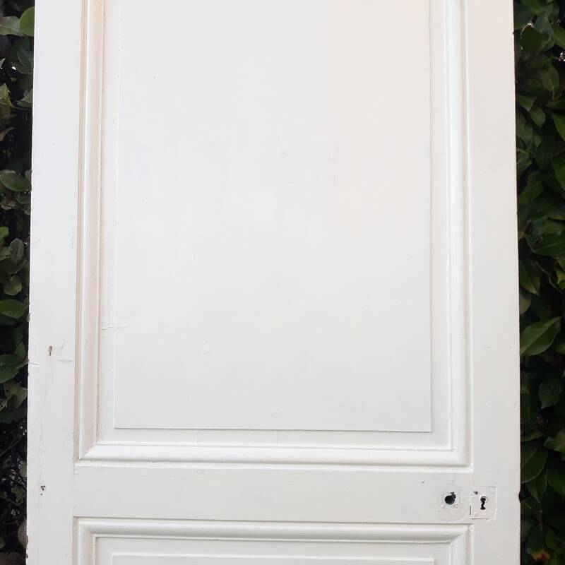 Communication door H218.5xL80cm, old panelled and moulded.