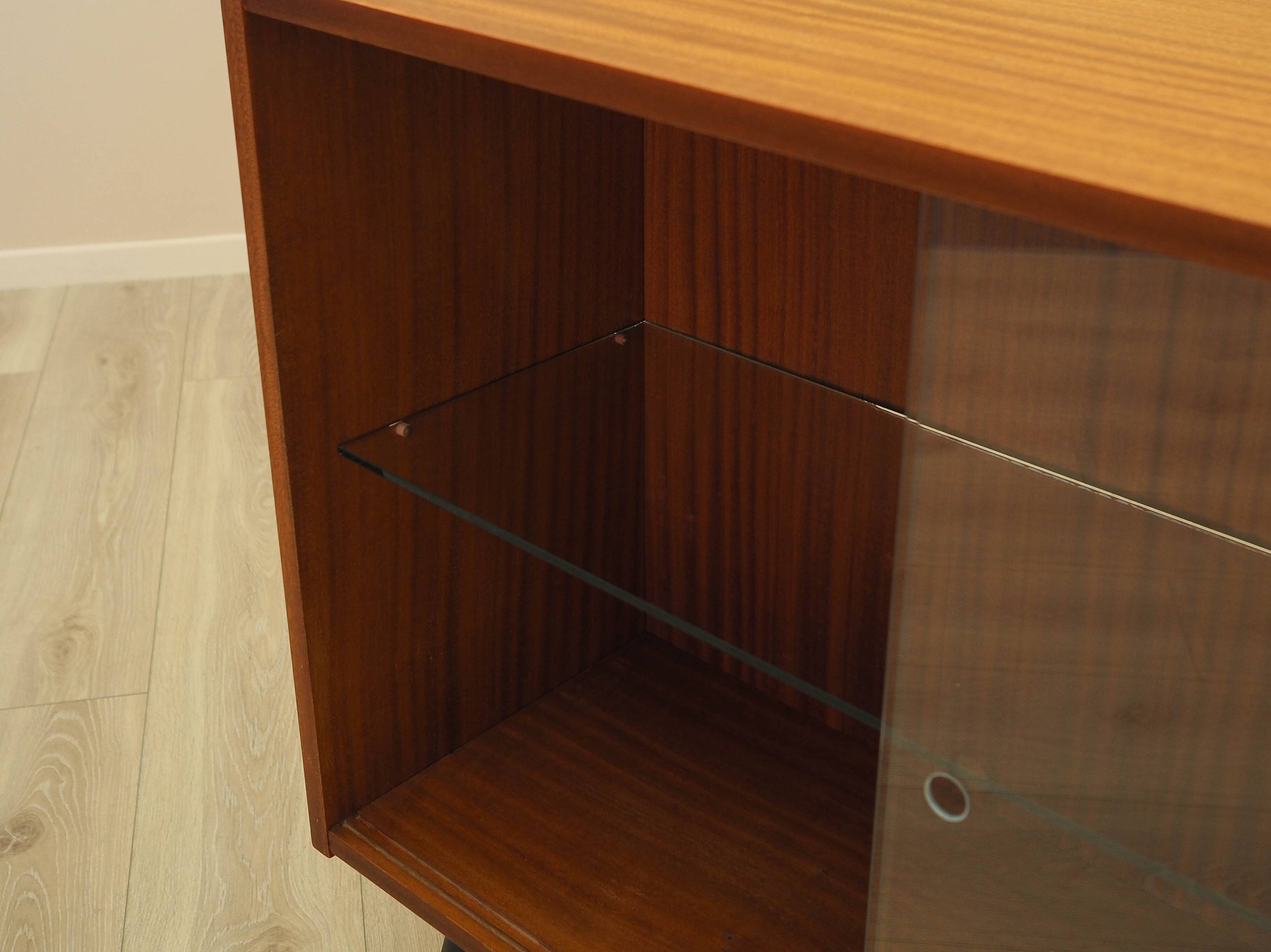 Mahogany display cabinet with glass front, Denmark, 1970s