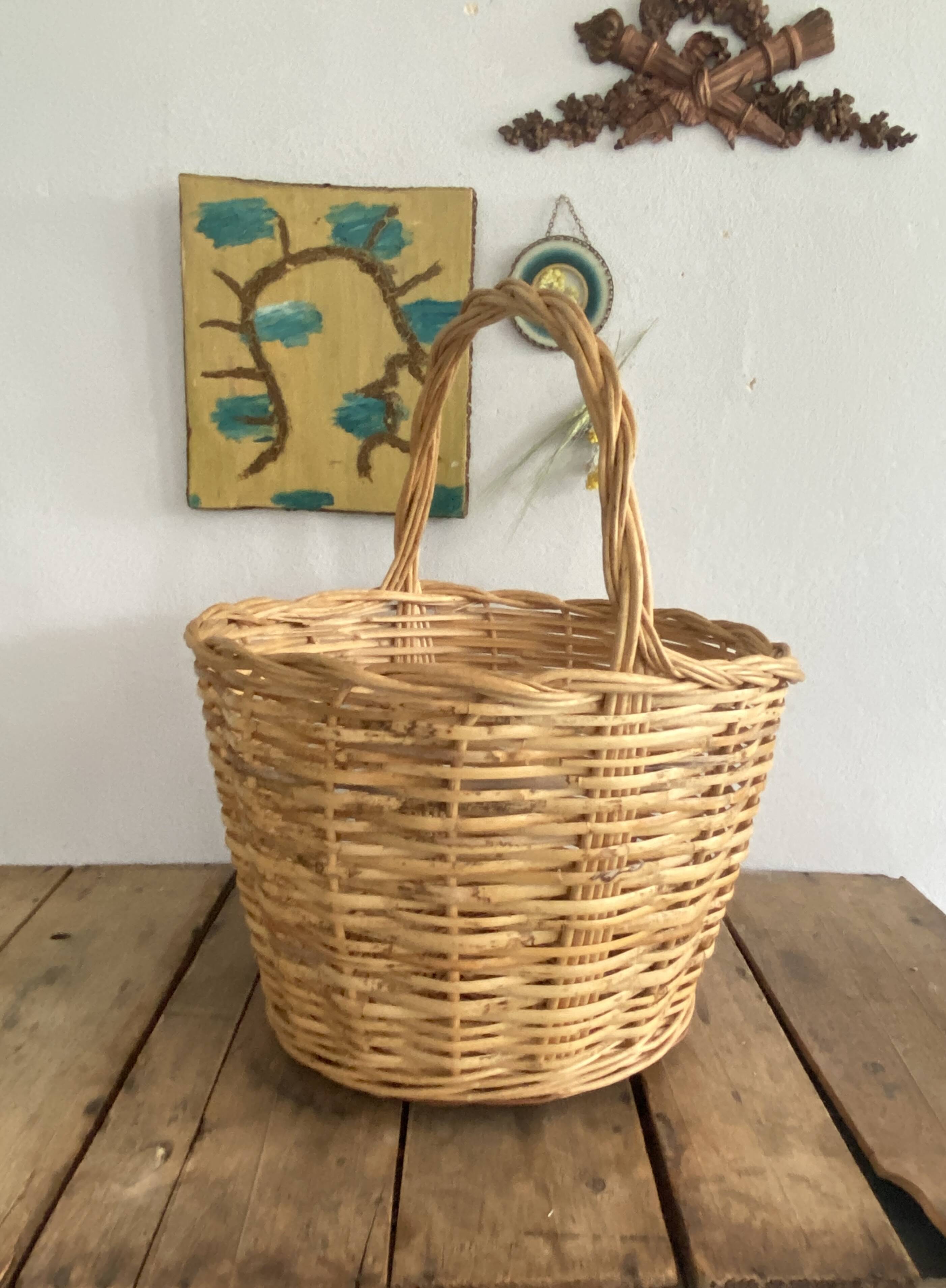 Round rattan basket 35 cm diameter