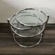 Steel coffee table and leitmotiv glass-swivel