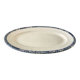 Oval dish in terre de fer bleu xixth