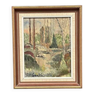 Swedish Oil on Panel – “Forest” by Svan Grandin – Vintage & Framed