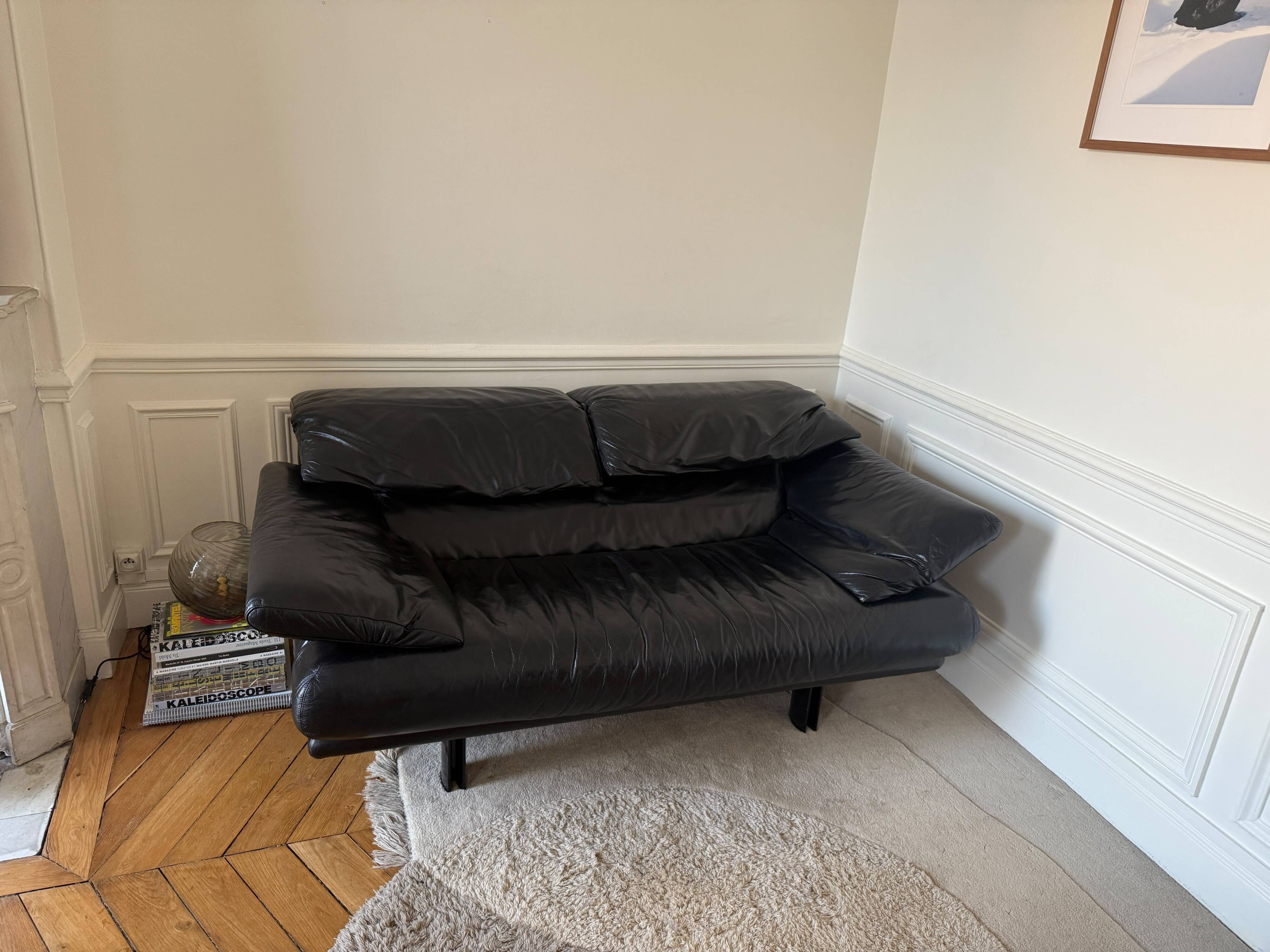 B&B Italia Alanda 2-seater sofa in black leather