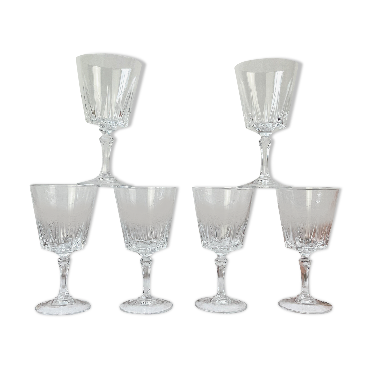 6 Cristal D'Arques white wine glasses model "VERSAILLES"