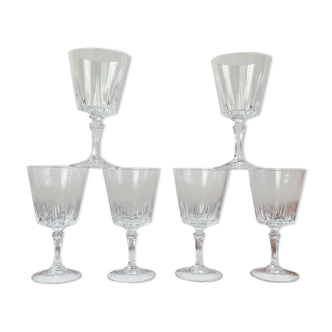 6 Cristal D'Arques white wine glasses model "VERSAILLES"