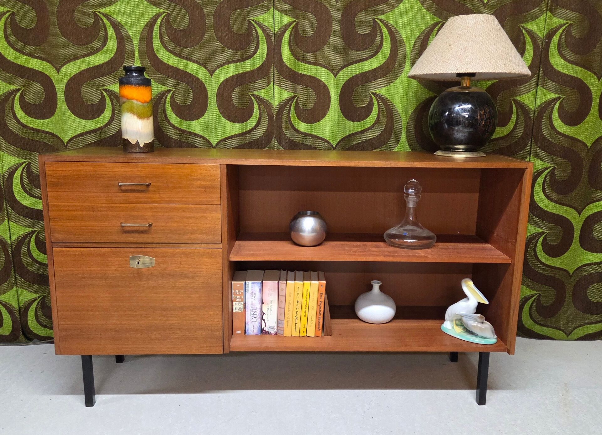 Vintage teak library enfilade 1970
