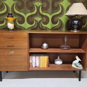 Vintage teak library enfilade 1970