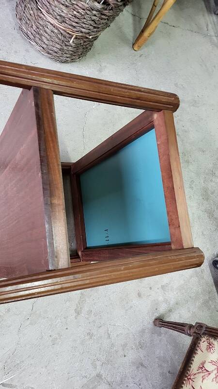 Table d'appoint ou desserte a miroir art deco en marqueterie