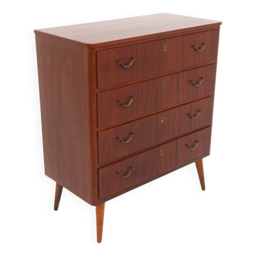 Scandinavian mahogany chest of drawers, Sweden, 1950