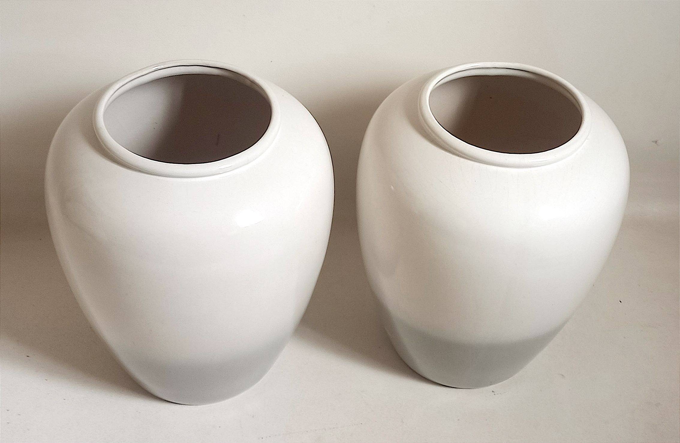 Pair of two-tone ceramic vases West Germany 1960s Height 42 cm