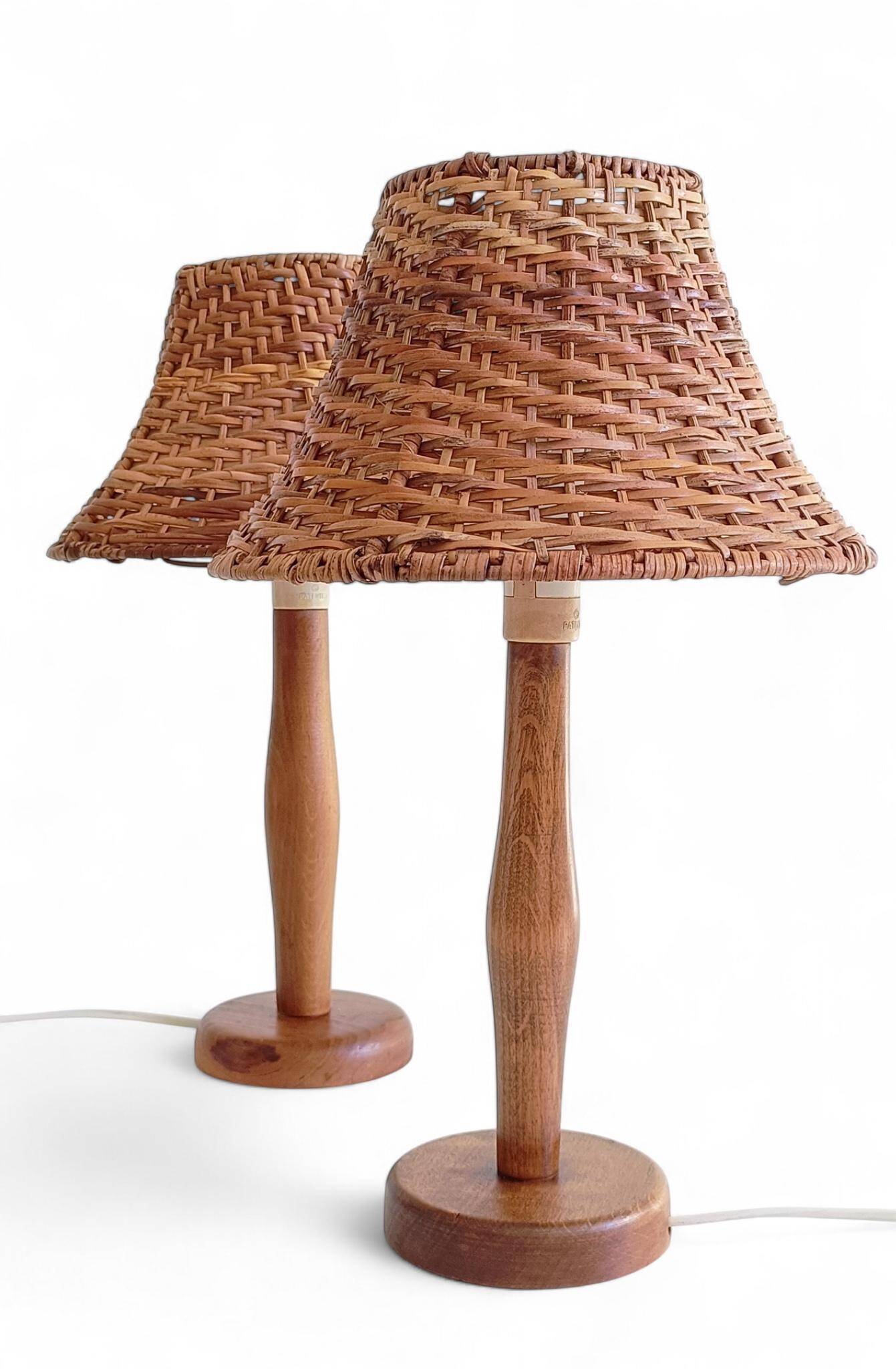 Pair of 1960s Swedish Pine Table Lamps by Ikea — Mid-Century Organic Modern