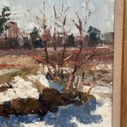 Original Mid Century Swedish Oil On Canvas – “Vinterdag” – Vintage & Framed
