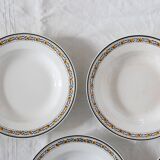 Set of 4 soup plates, Digoin Sarreguemines, Valence model