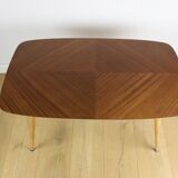 Scandinavian Swedish coffee table console 1970s - walnut