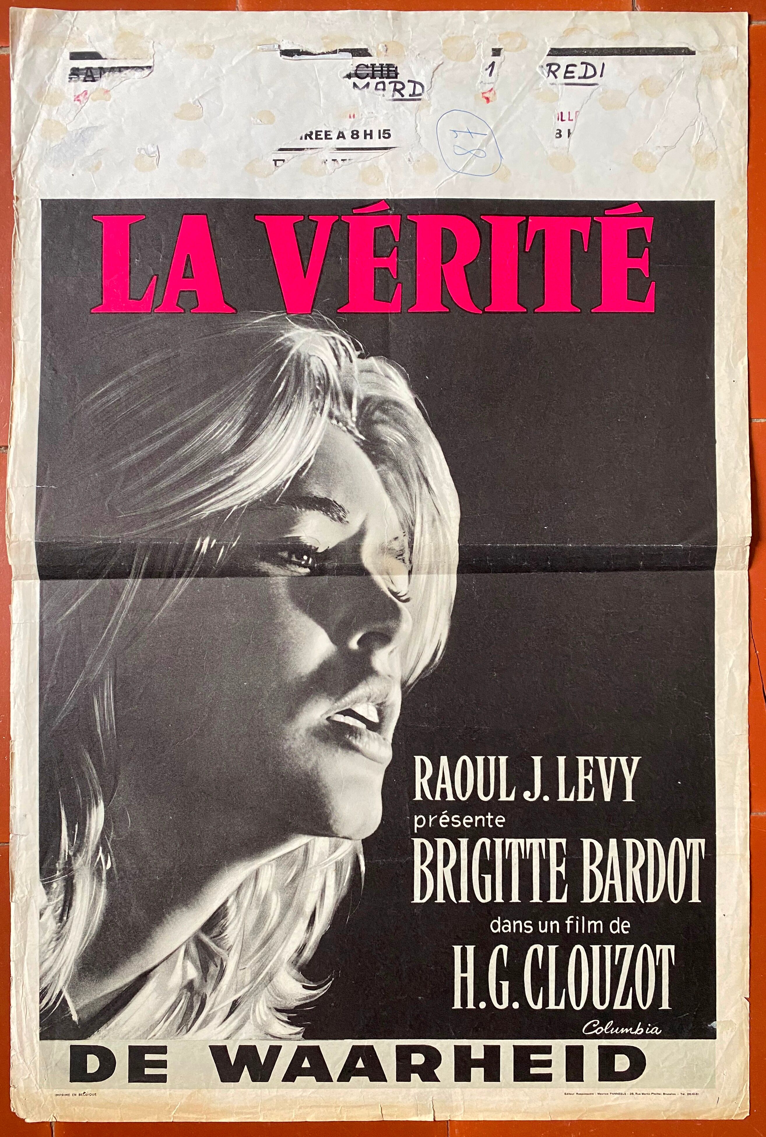 Original cinema poster "The Truth" Brigitte Bardot 37x56cm 1960