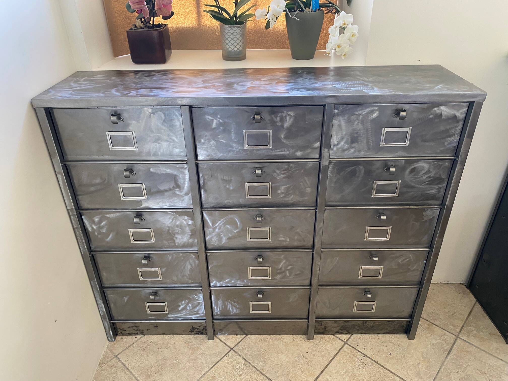 Furniture with 15 flaps industrial metal locker Strafor 1950