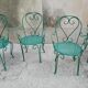 Suite de 4 fauteuils de jardin années 60