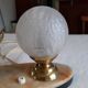 Lamp marble metal golden frosted glass 1940