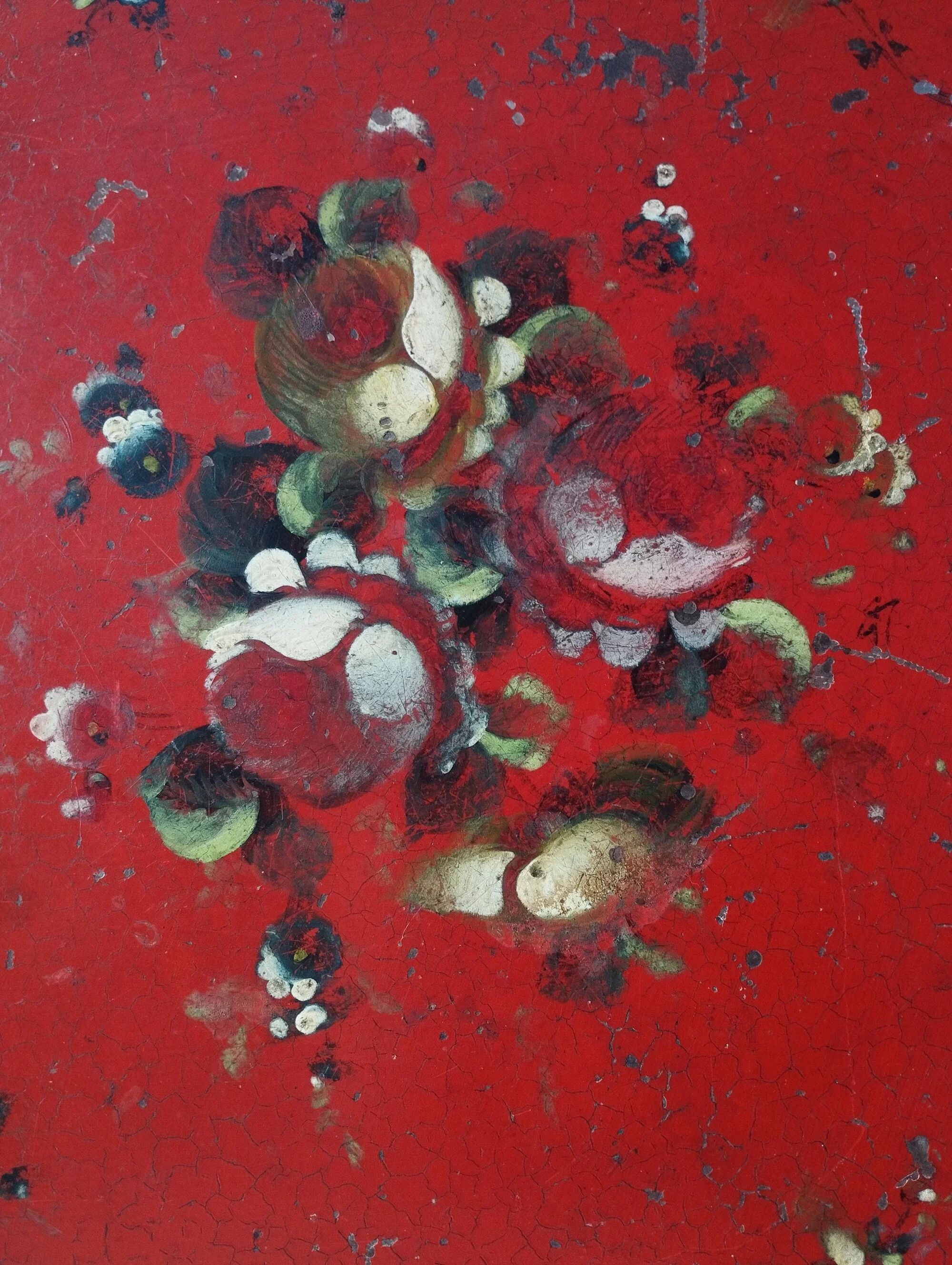 Very large Napoleon III painted tin tray