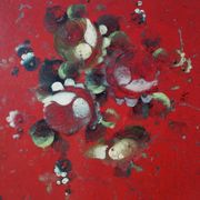 Very large Napoleon III tray in painted tin