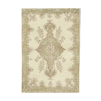 Handmade oriental beige rug 210 cm x 305 cm