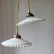 Duo de suspensions en opaline blanche