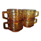 Set of 4 Vereco amber glass cups