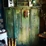 Vestiaire en bois vert