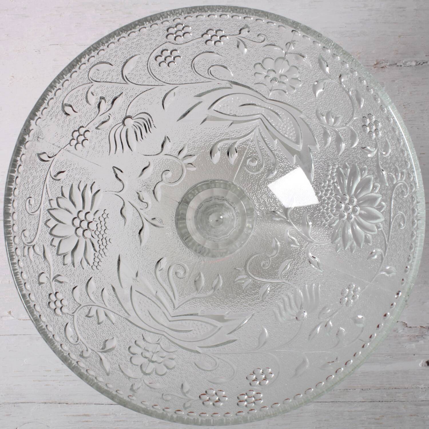 Pressed Glass Pedestal Bowl: Cibulak Pavel Panek Design / 1974