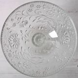 Pressed Glass Pedestal Bowl: Cibulak Pavel Panek Design / 1974