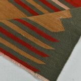 2x6 Red & Green Short Kilim Runner Rug, 73x188Cm