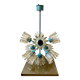 Turquoise glass and metal chandelier with 9 lights, Leclaire & Schäfer, 1960