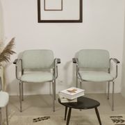 Set de 3 de chaises tubulaires en acier chromé, datant de 1970.Ref Amanda