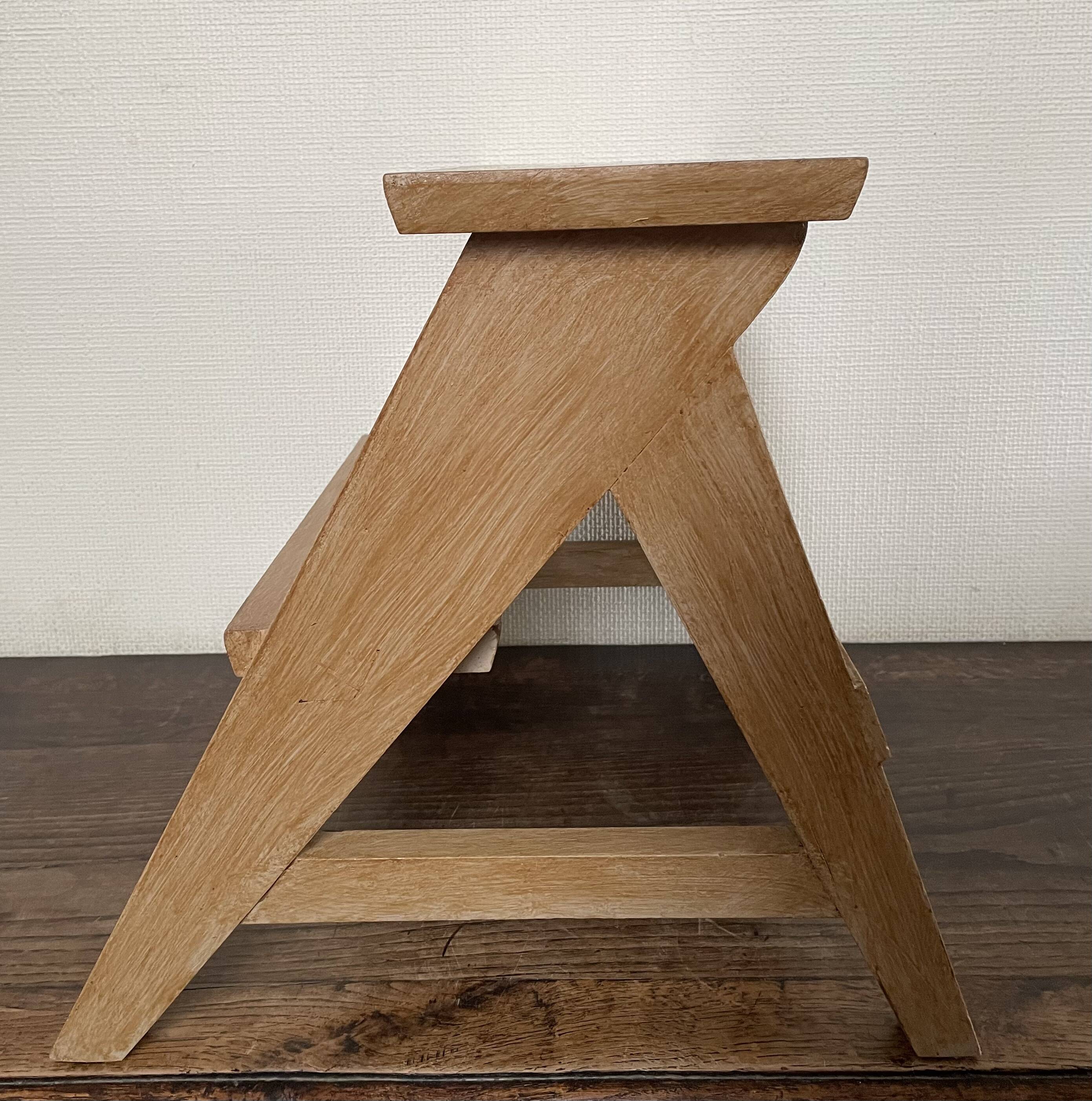 Weathered wooden step stool