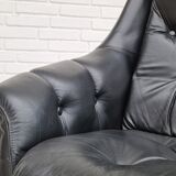 Fauteuil en cuir pivotant danois vintage