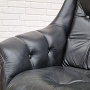 Fauteuil en cuir pivotant danois vintage
