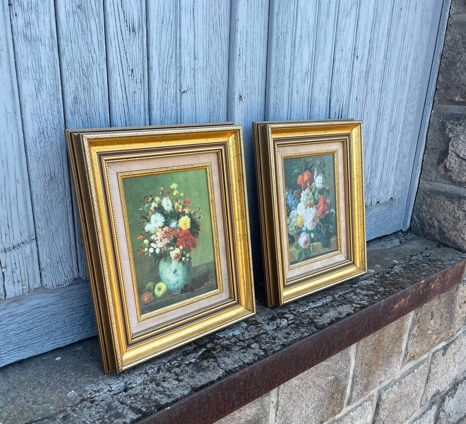 2 Tableaux Bouquet de fleurs en vase signes
