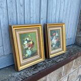 2 Tableaux Bouquet de fleurs en vase signes