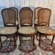 Série de 6 chaises cannées de style Louis XVI