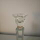 Glass candle holder, orange border