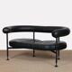 Two-seater leather banquette from the 1980s.