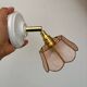 Vintage mother-of-pearl and brass wall lamp with lampshade