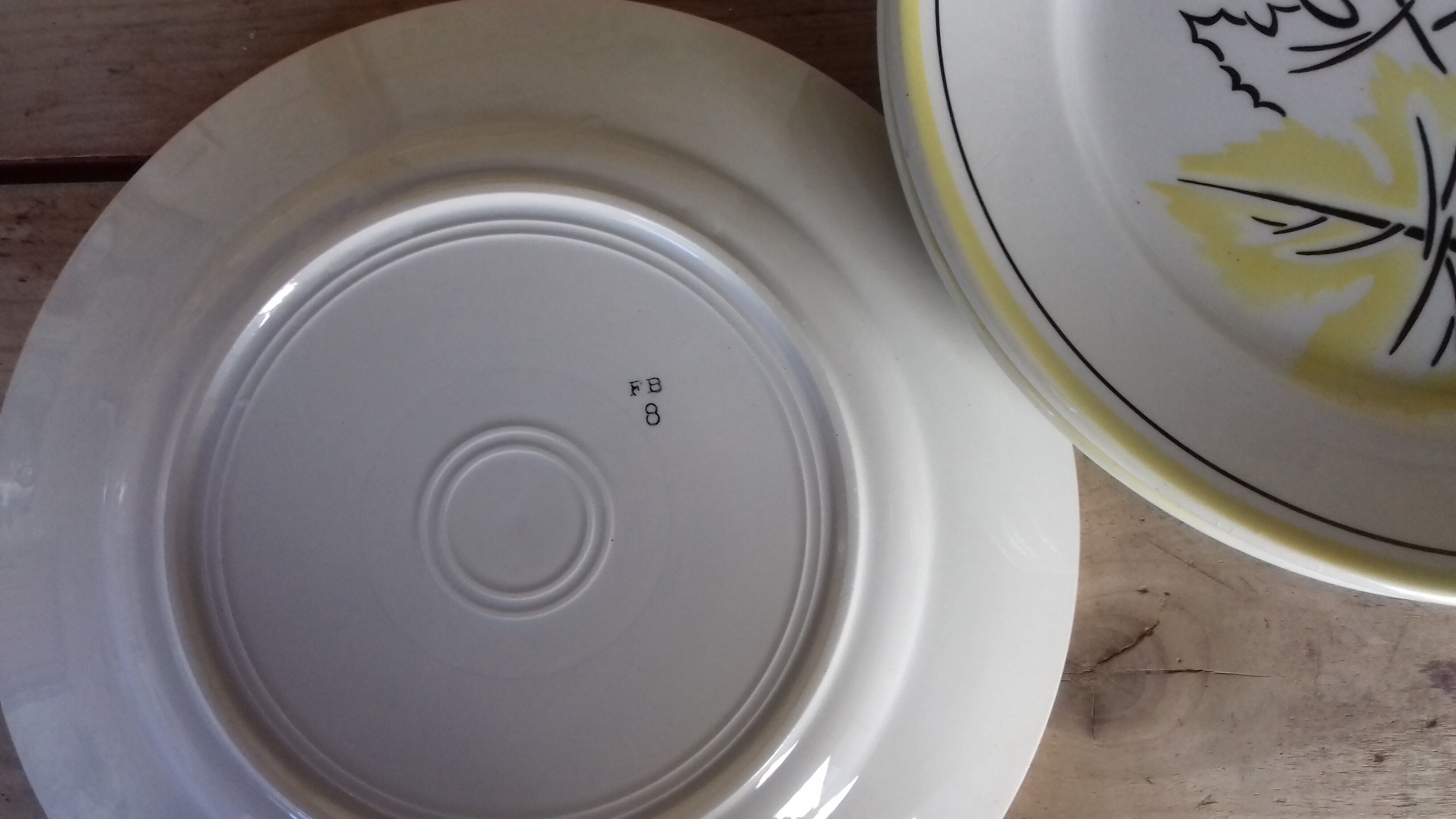 6 flat plates yellow black