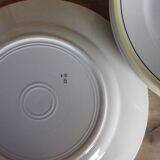 6 assiettes plates jaune noir