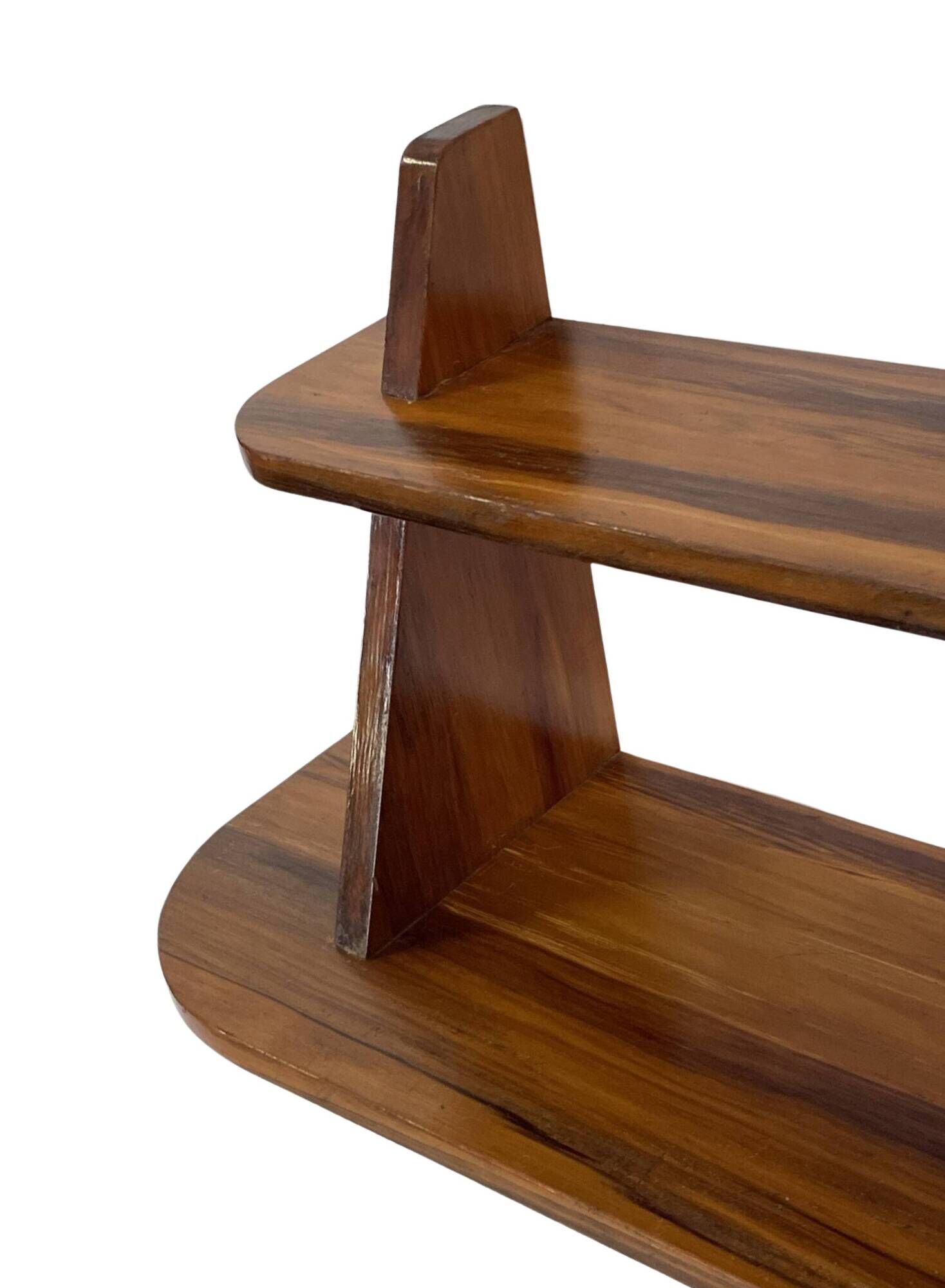 Vintage wooden wall shelve rack bookshelf in wood minimalist