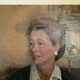 Large portrait painting of a woman, oil on canvas, signed.
