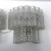 Mid-century Italian Clear Murano glass sconces. Set of two