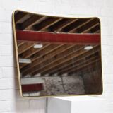 Miroir avec cadre en laiton, Italie, années 1960